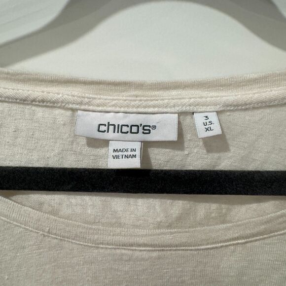Chicos's Womens Linen 3/4 Sleeve Top XL - Picture 4 of 8